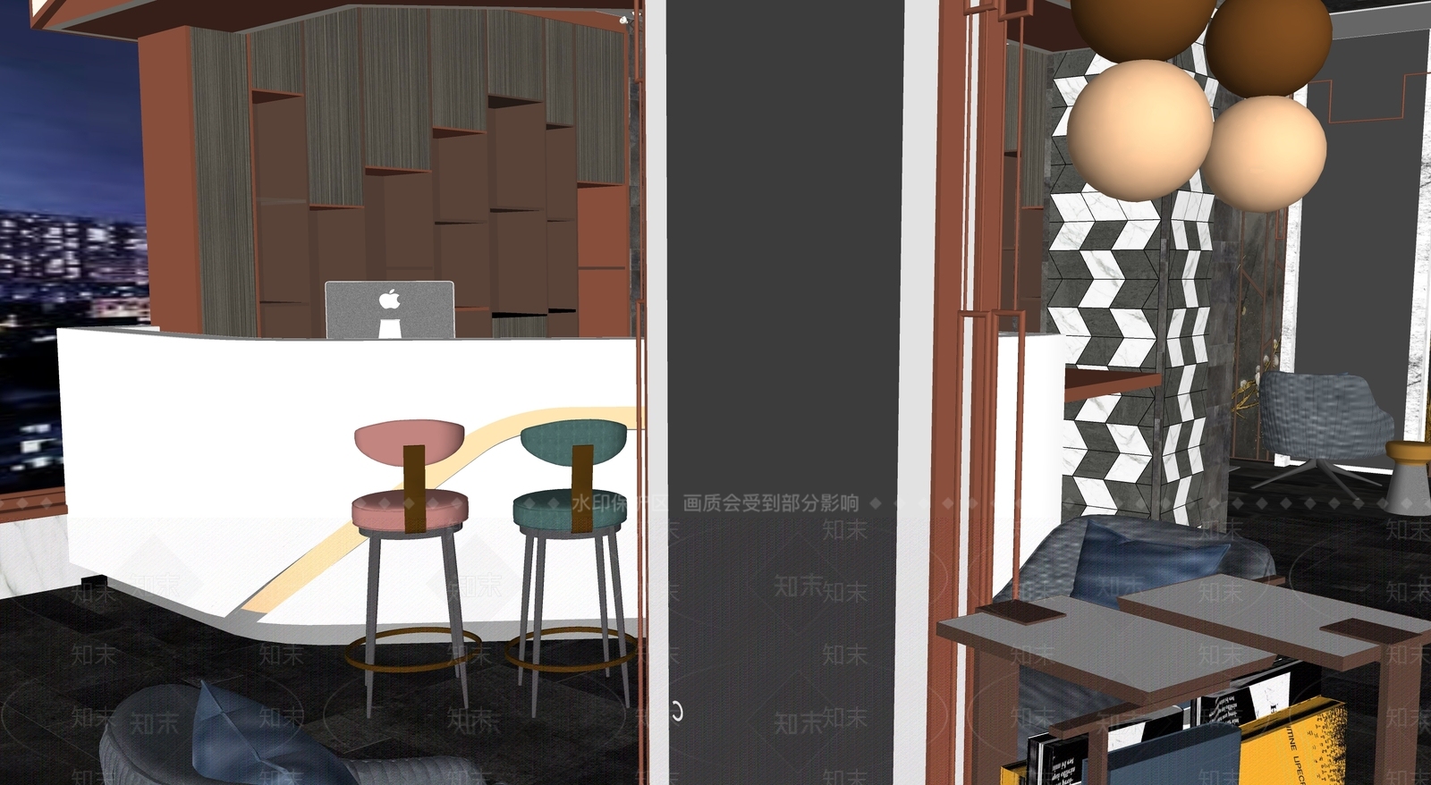 新中式现代理发店SU模型下载【ID:1162925899】