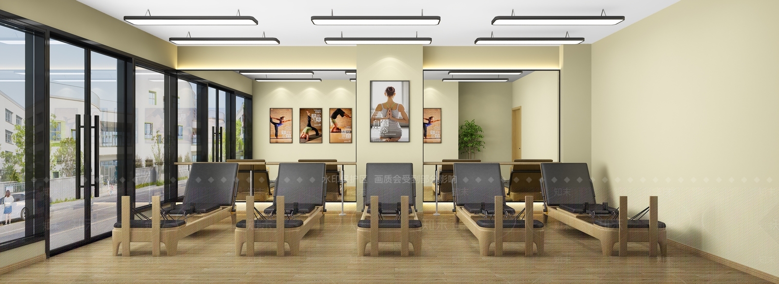 现代奶油健身房3D模型下载【ID:1162926663】