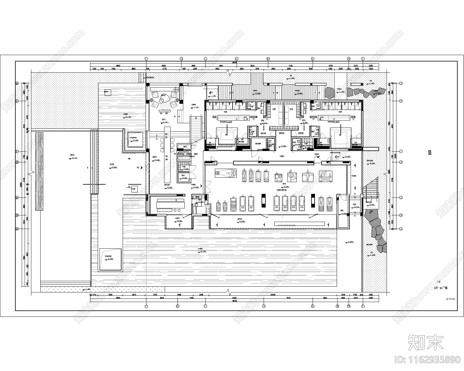 现代健身房cad施工图下载【ID:1162935890】