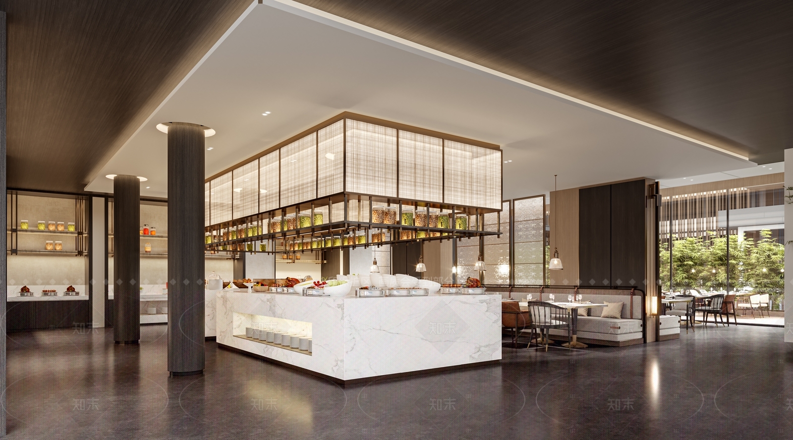 现代自助餐厅3D模型下载【ID:1214619546】