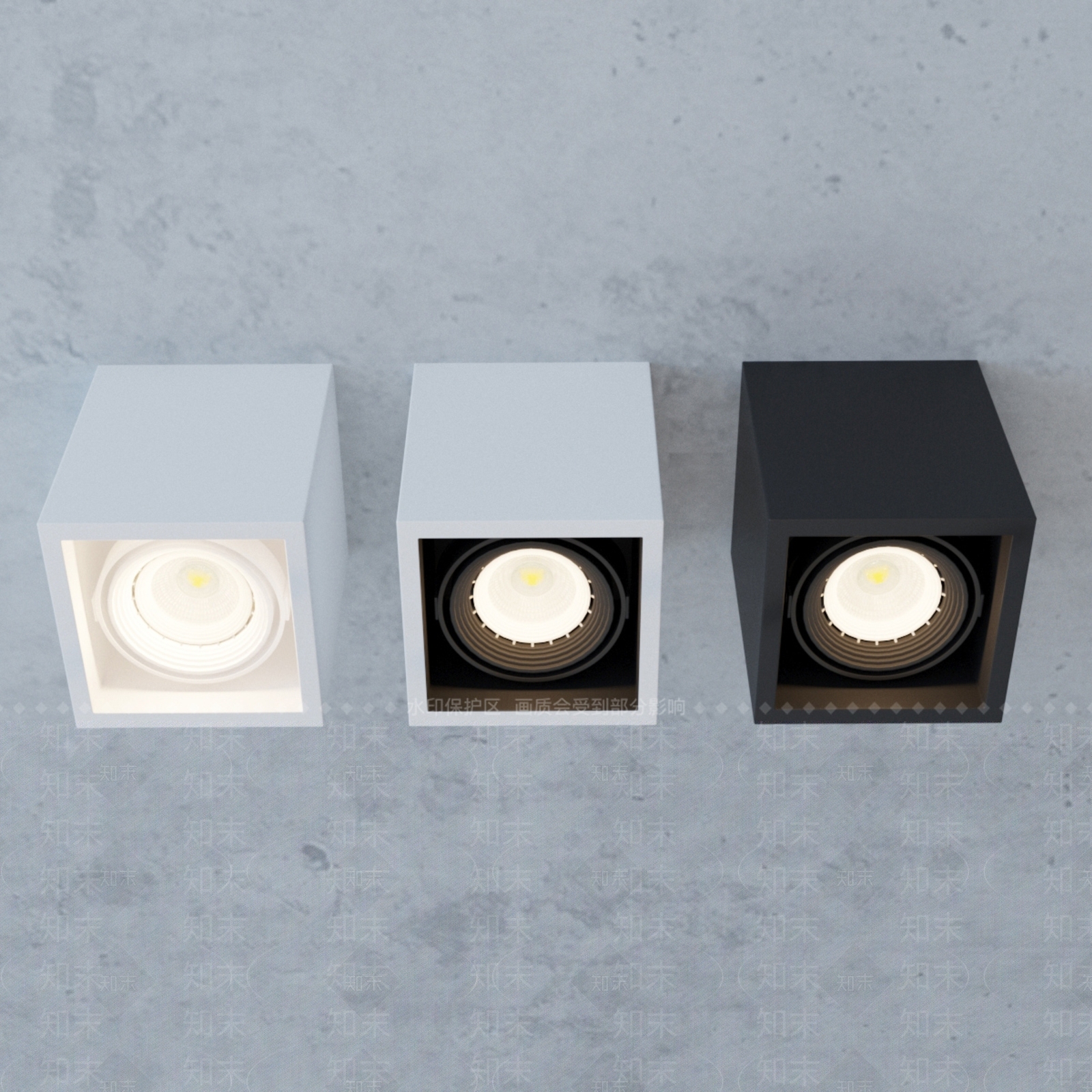 现代新中式筒灯3D模型下载【ID:1163264305】