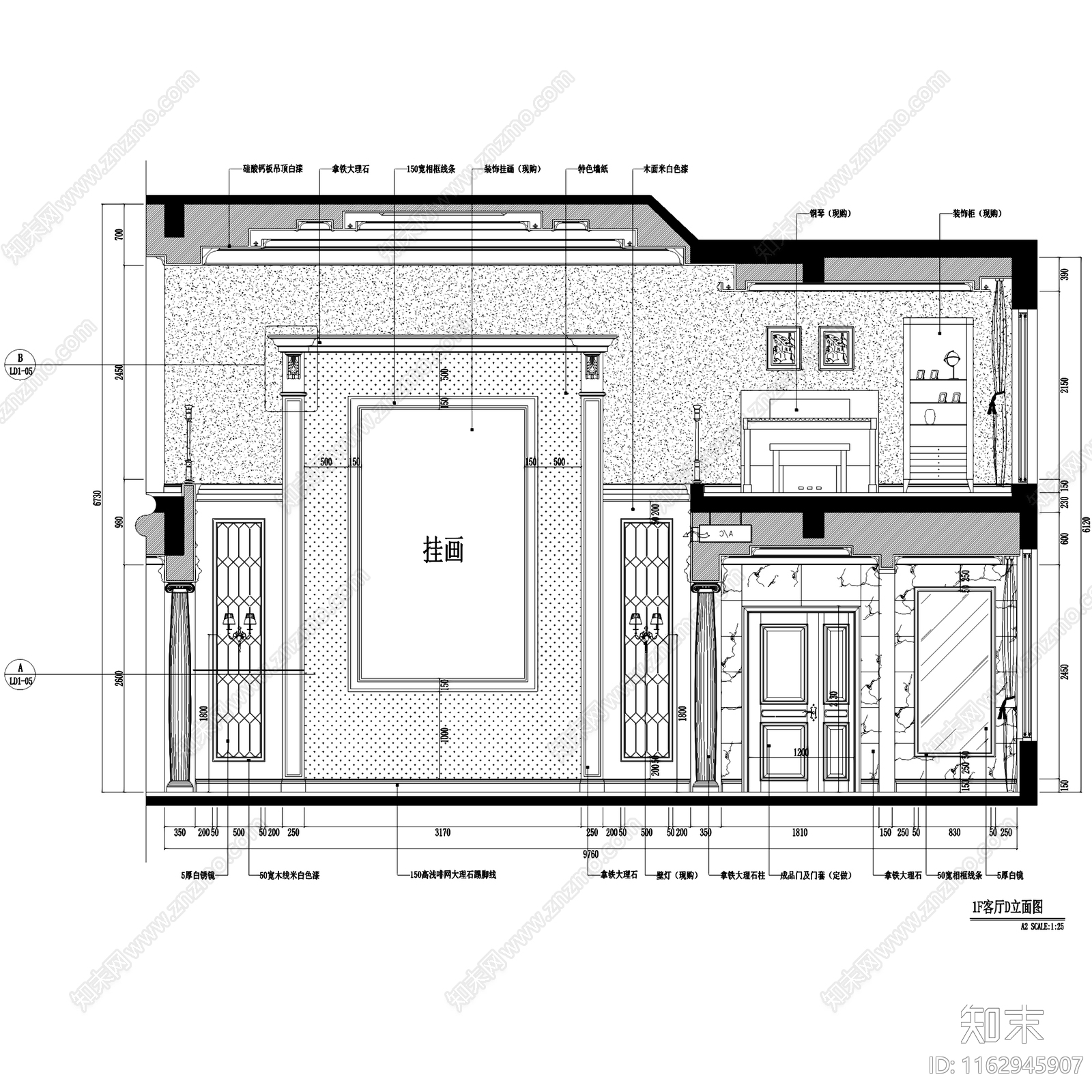 欧式中庚紫金香山二层复式跃层室内家装cad施工图下载【ID:1162945907】