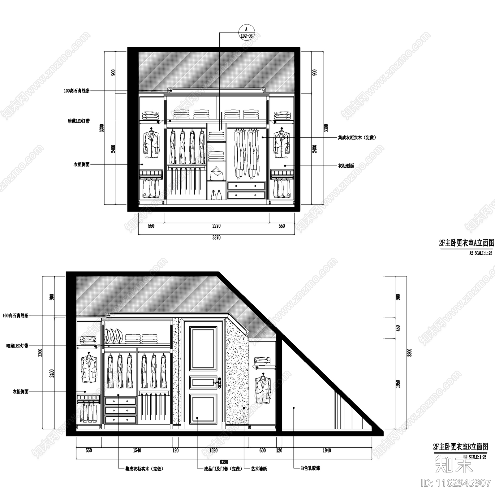 欧式中庚紫金香山二层复式跃层室内家装cad施工图下载【ID:1162945907】