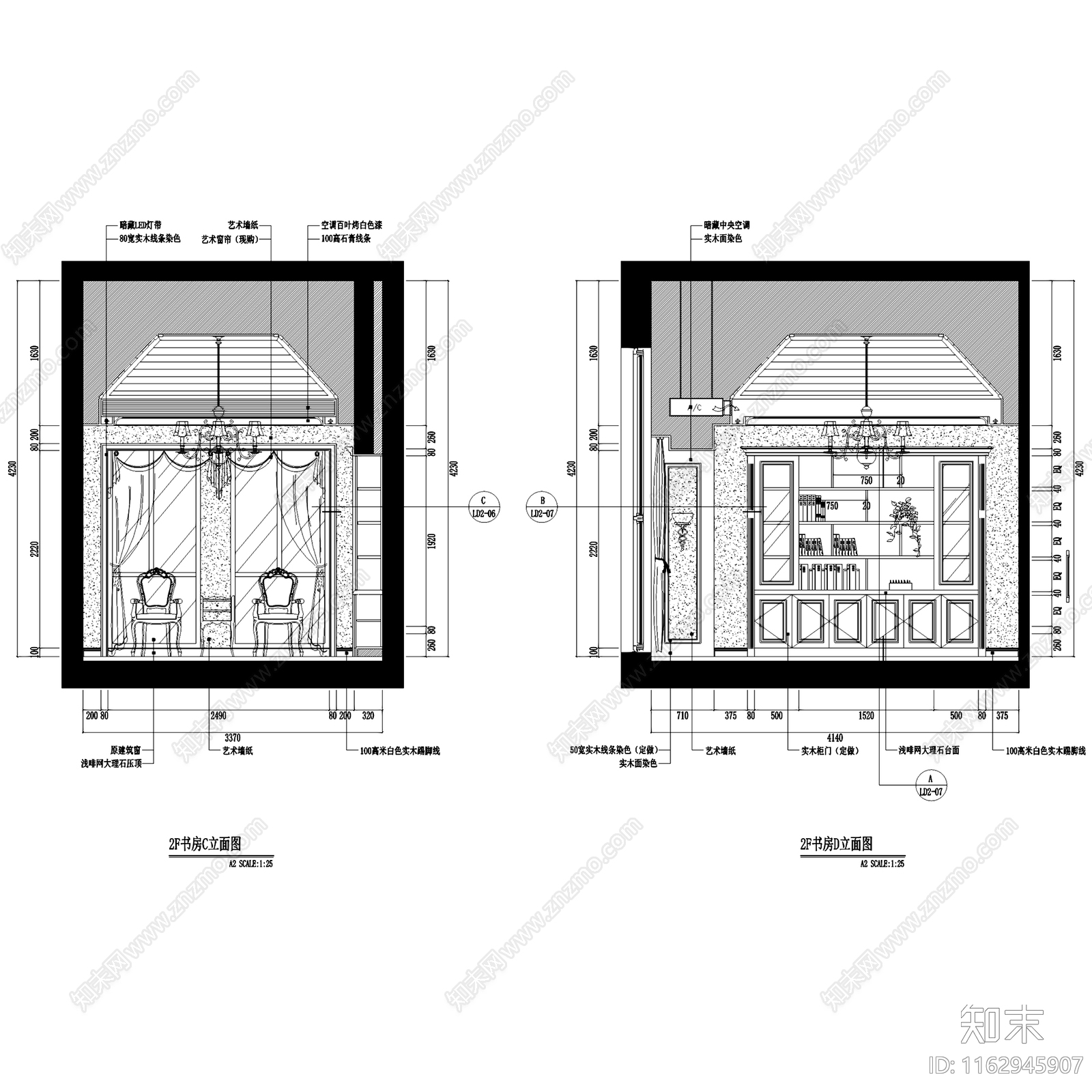 欧式中庚紫金香山二层复式跃层室内家装cad施工图下载【ID:1162945907】