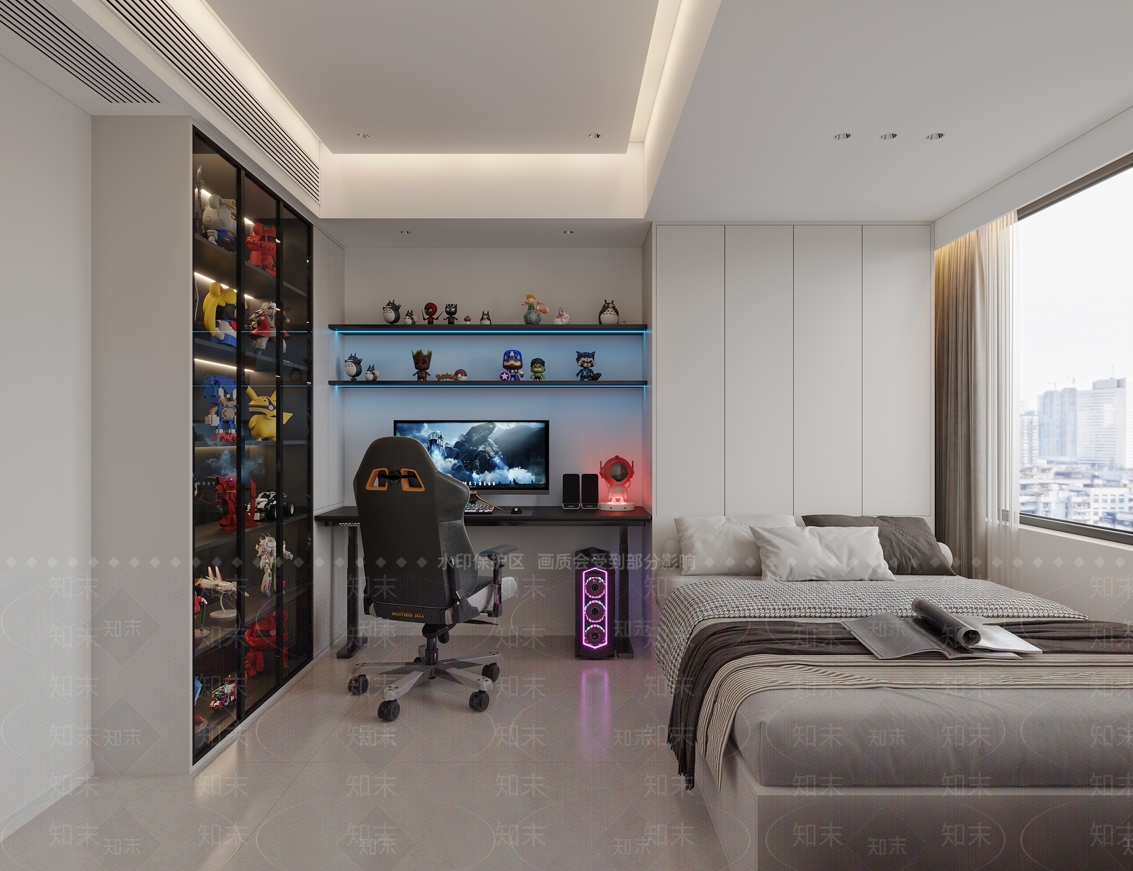 现代榻榻米卧室3D模型下载【ID:1162949418】