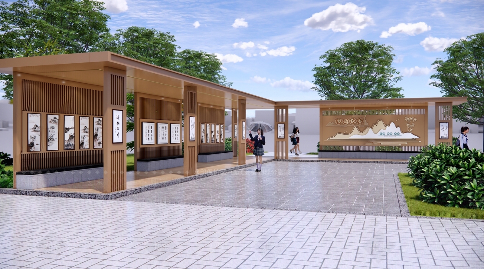 新中式广场景观3D模型下载【ID:1162948090】