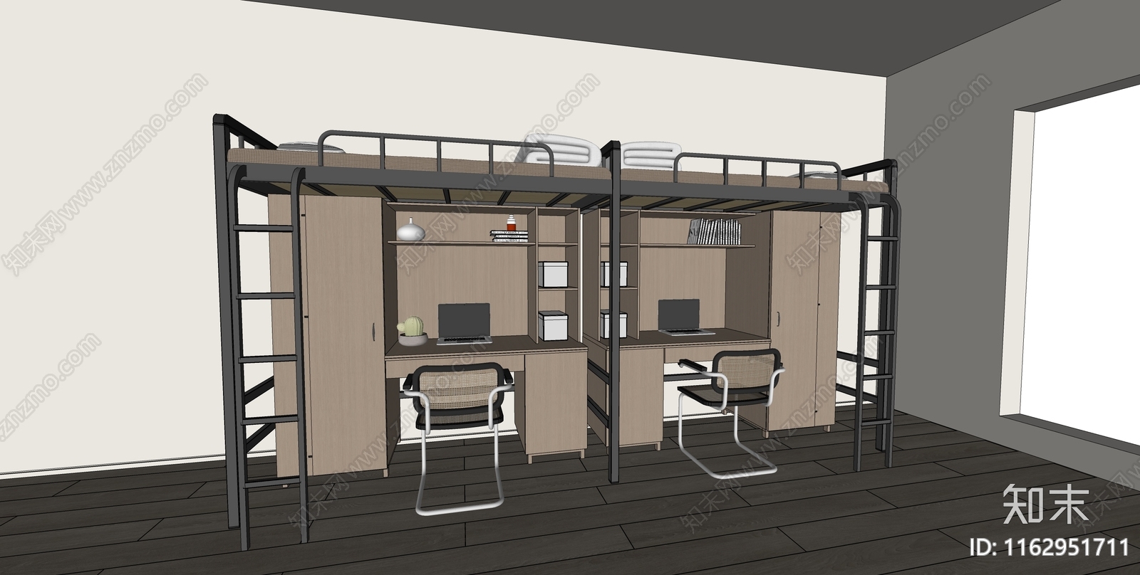 现代宿舍SU模型下载【ID:1162951711】