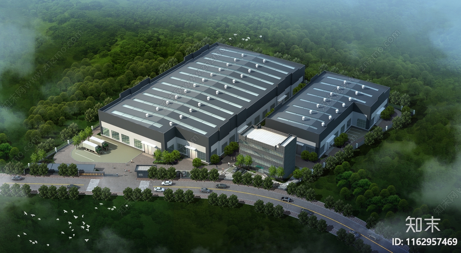 现代工业产业园建筑施工图下载【ID:1162957469】