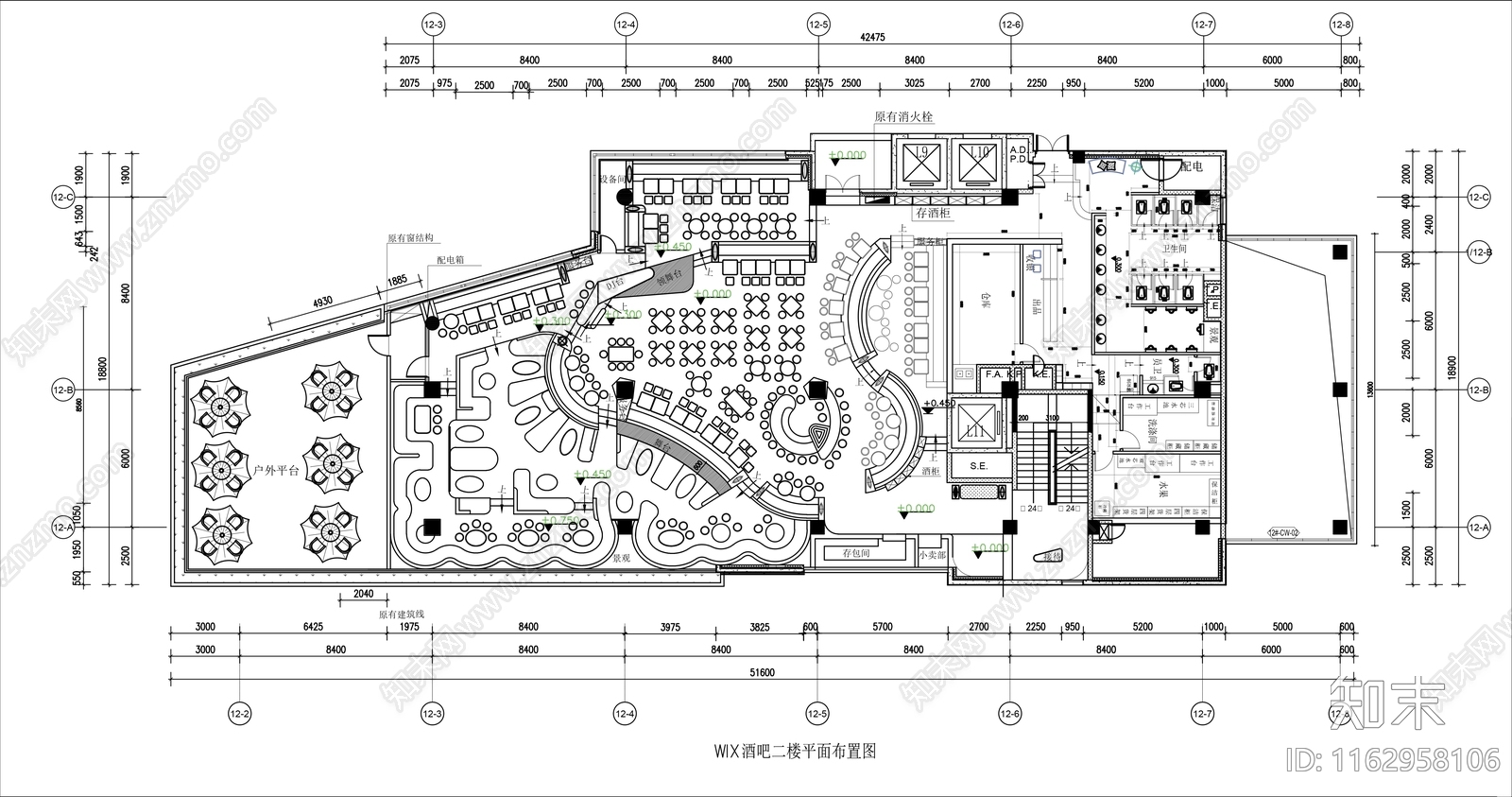 现代酒吧cad施工图下载【ID:1162958106】