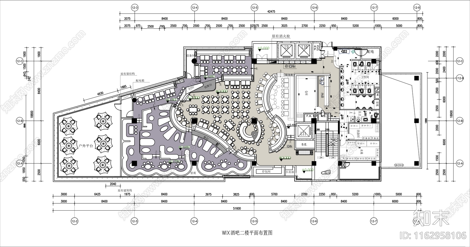 现代酒吧cad施工图下载【ID:1162958106】