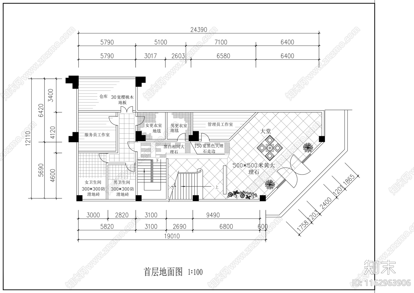 现代茶馆cad施工图下载【ID:1162963906】