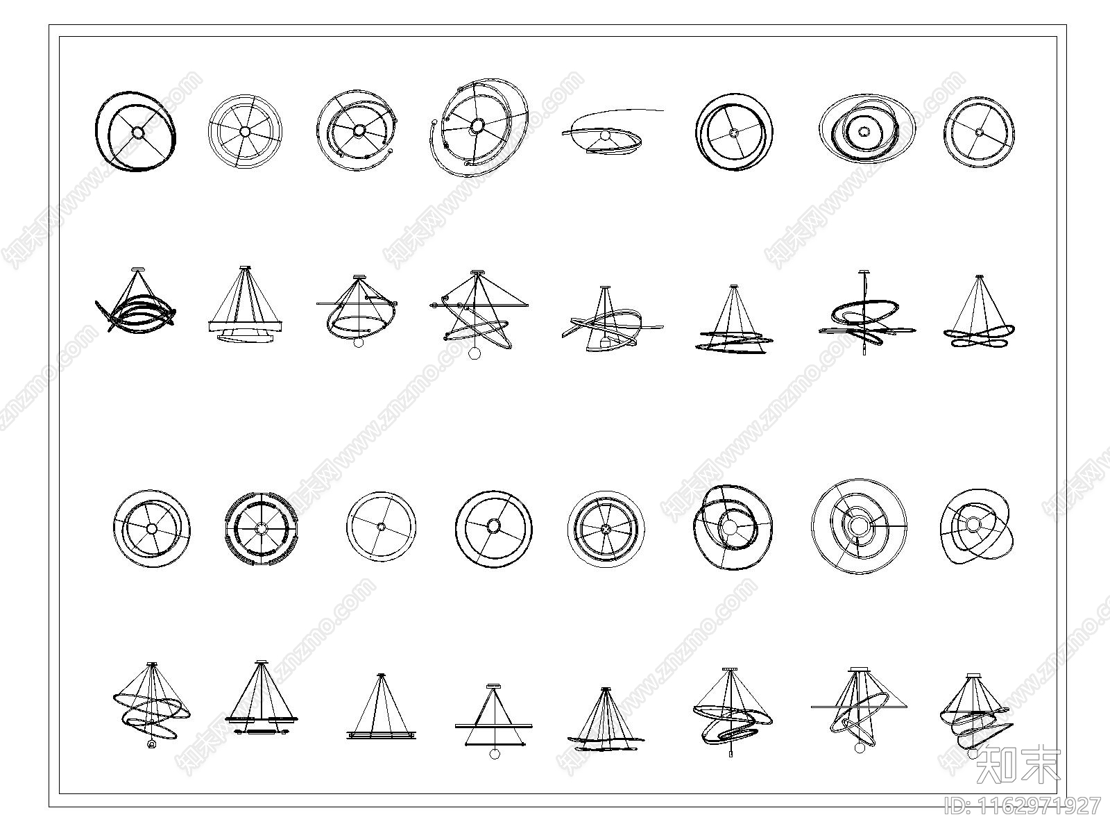 现代灯具图库施工图下载【ID:1162971927】