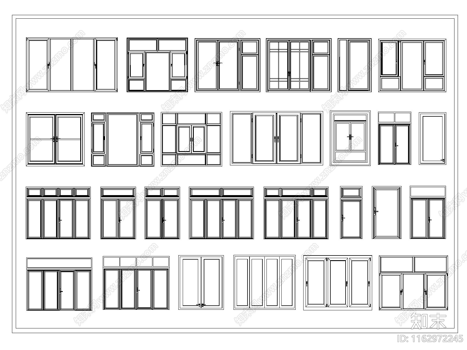 现代窗cad施工图下载【ID:1162972245】