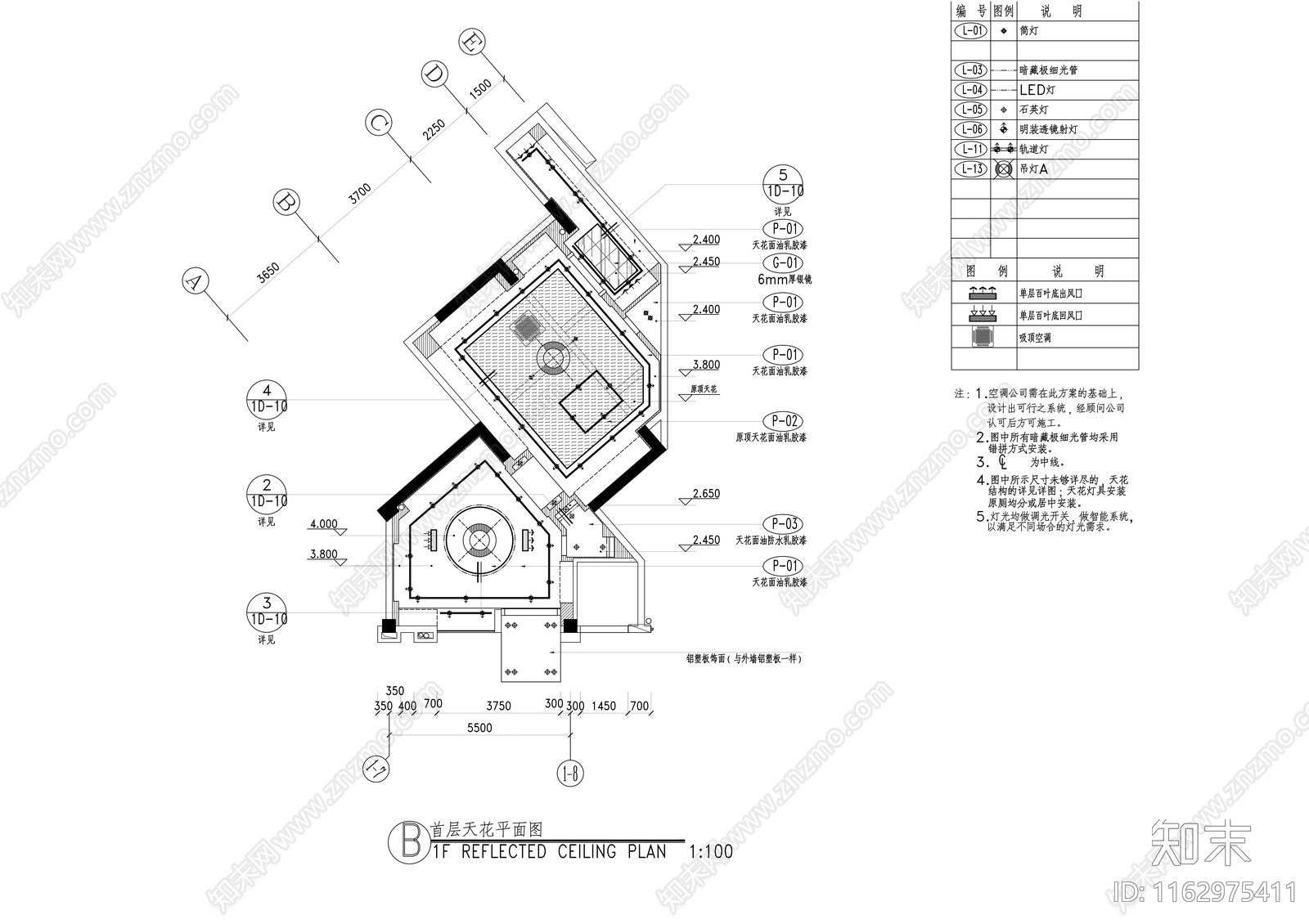 现代酒吧cad施工图下载【ID:1162975411】