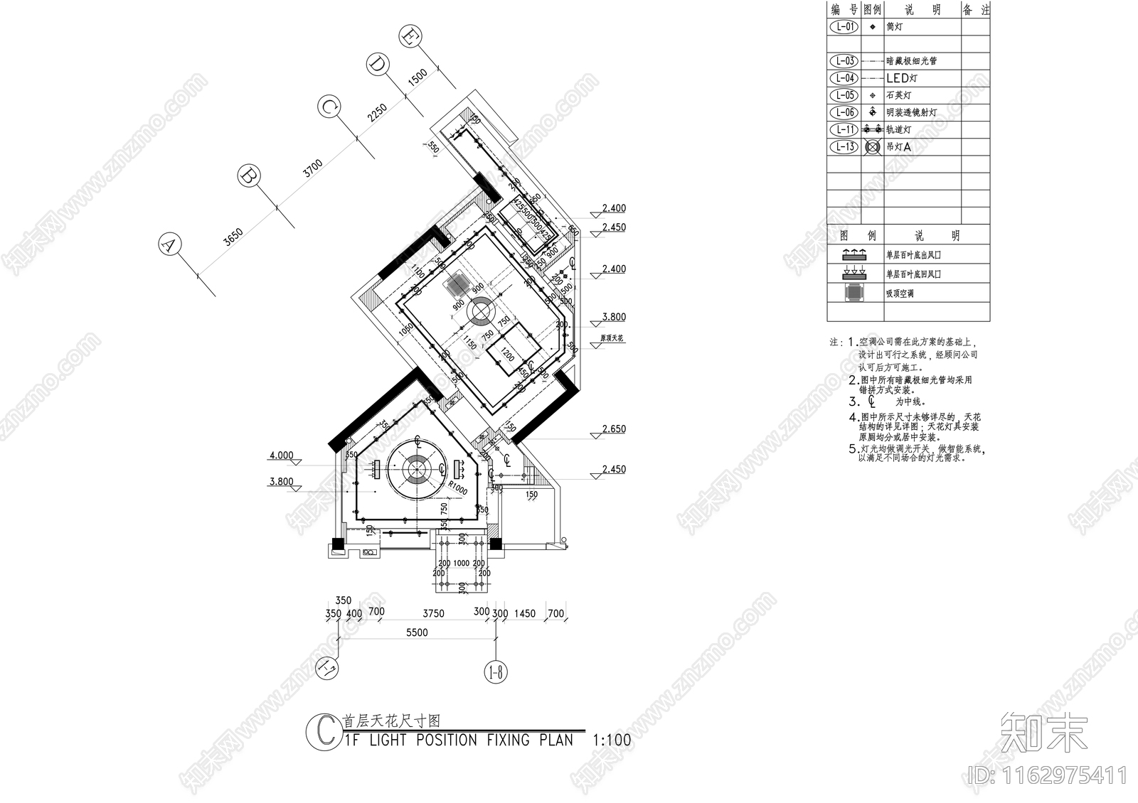 现代酒吧cad施工图下载【ID:1162975411】