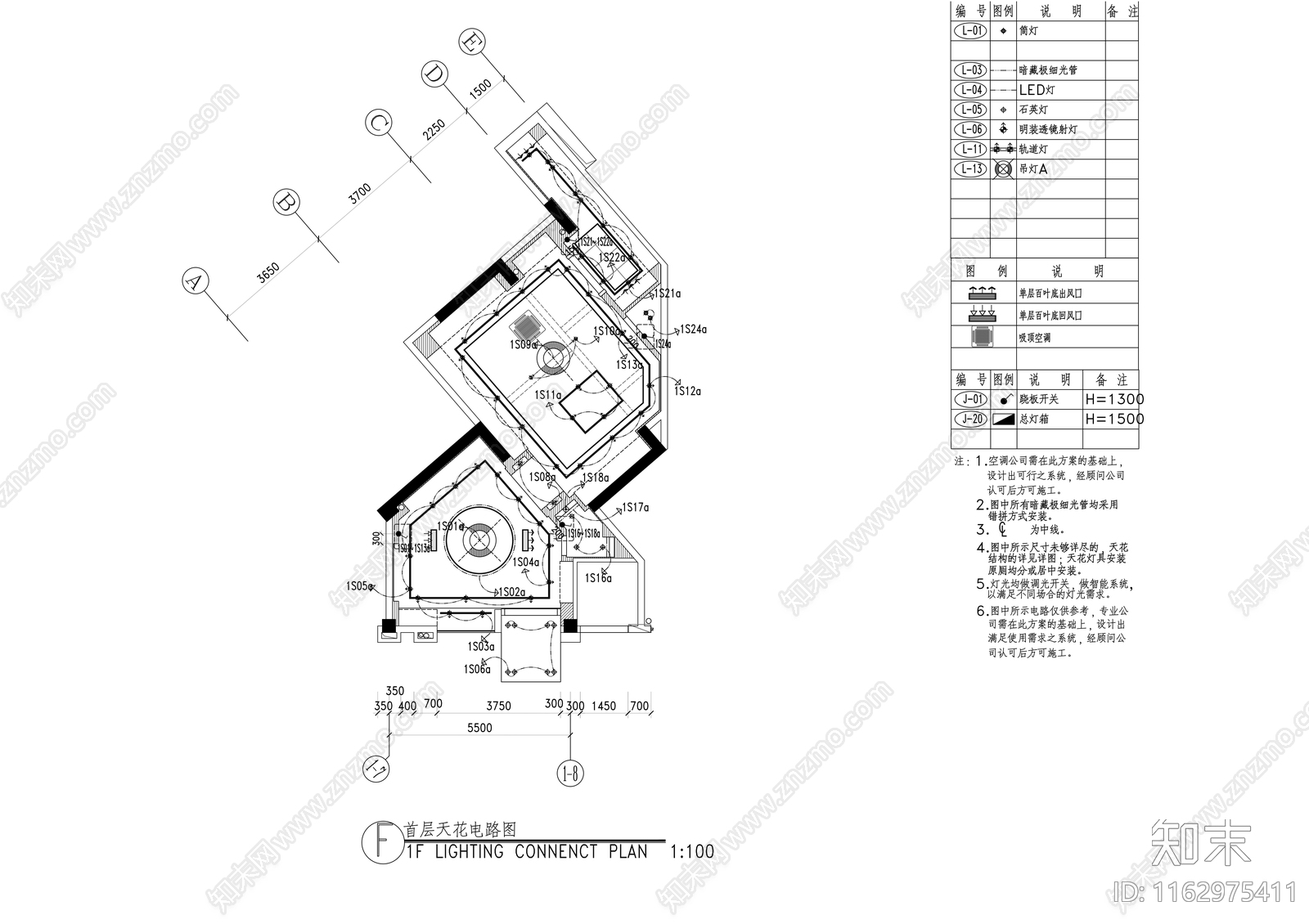 现代酒吧cad施工图下载【ID:1162975411】