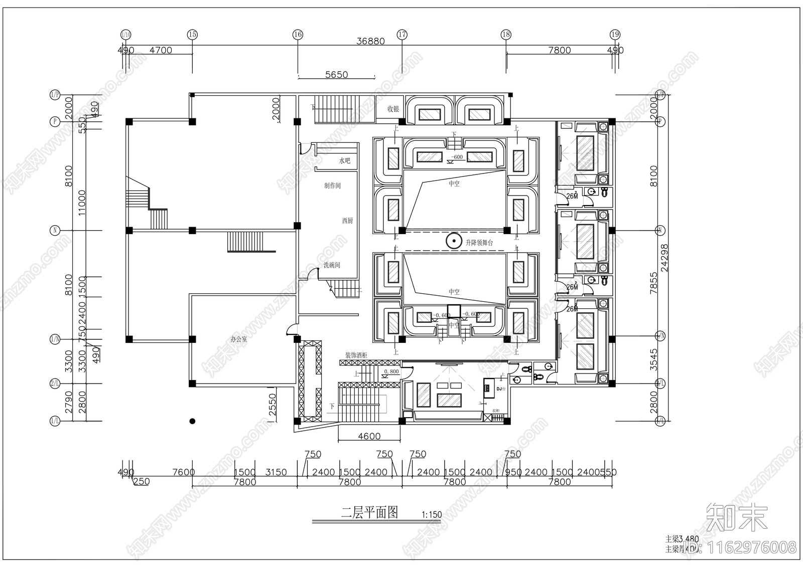 现代酒吧cad施工图下载【ID:1162976008】