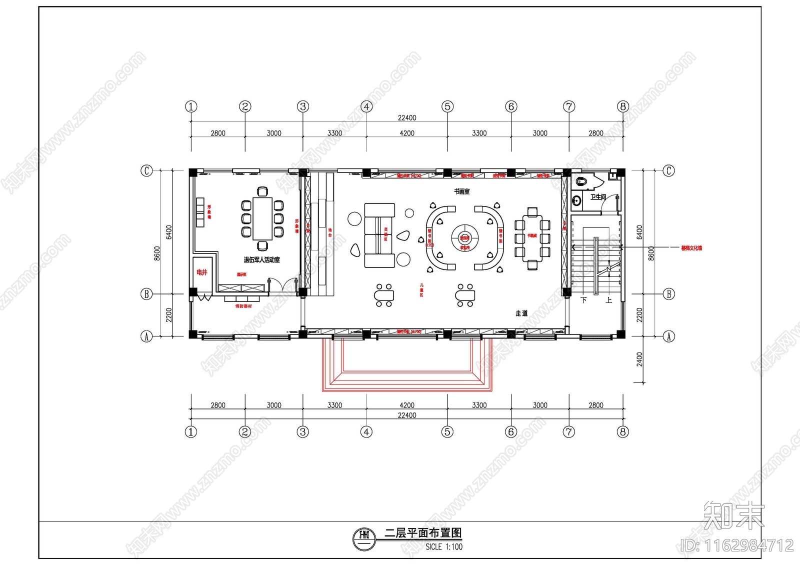 现代服务中心cad施工图下载【ID:1162984712】