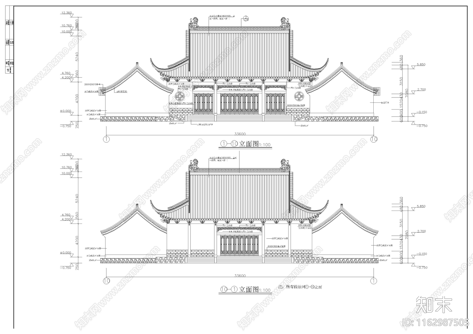 中古其他古建cad施工图下载【ID:1162987505】