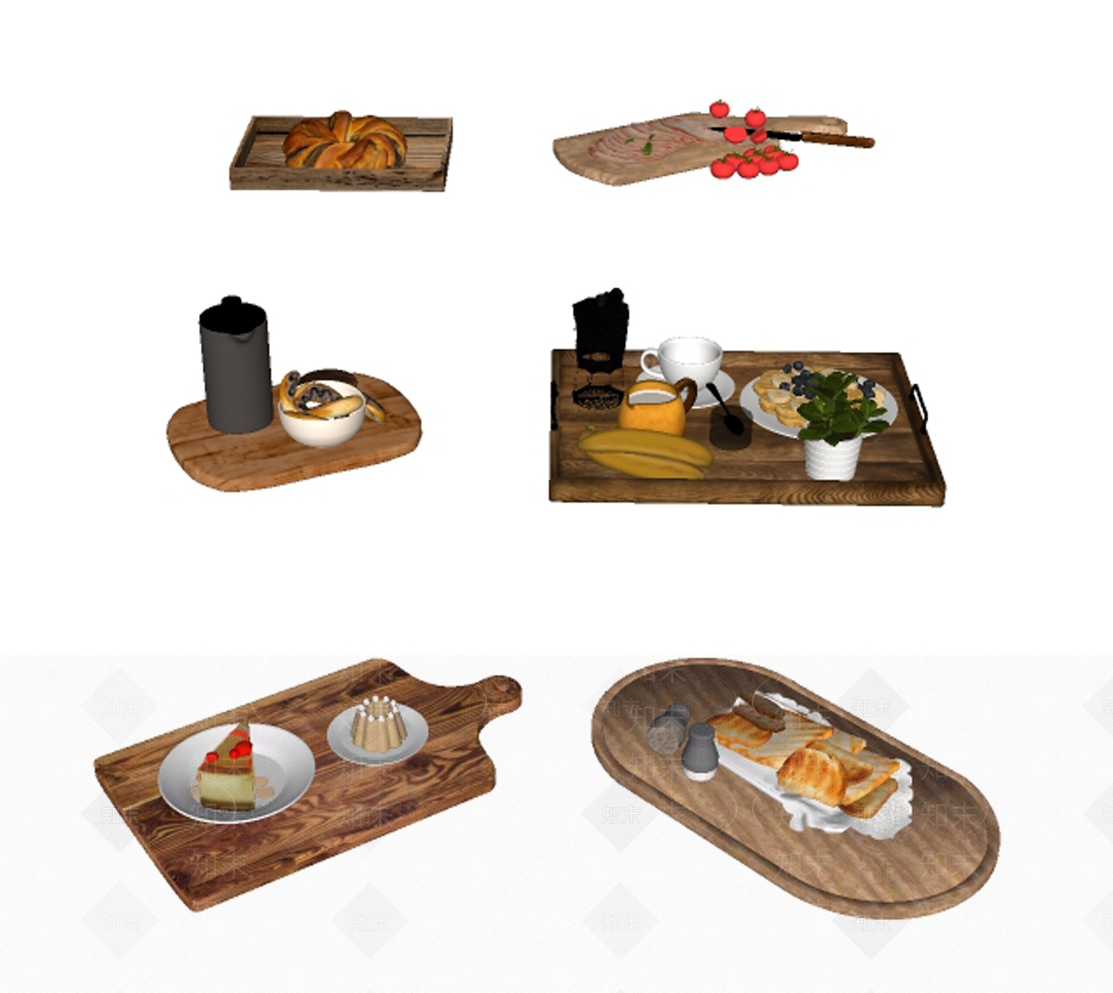 厨房用品组合SU模型下载【ID:1162989174】
