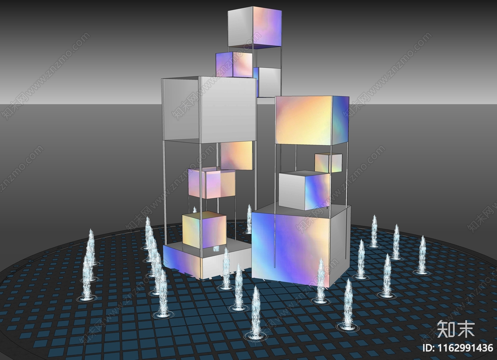 现代景观雕塑3D模型下载【ID:1162991436】