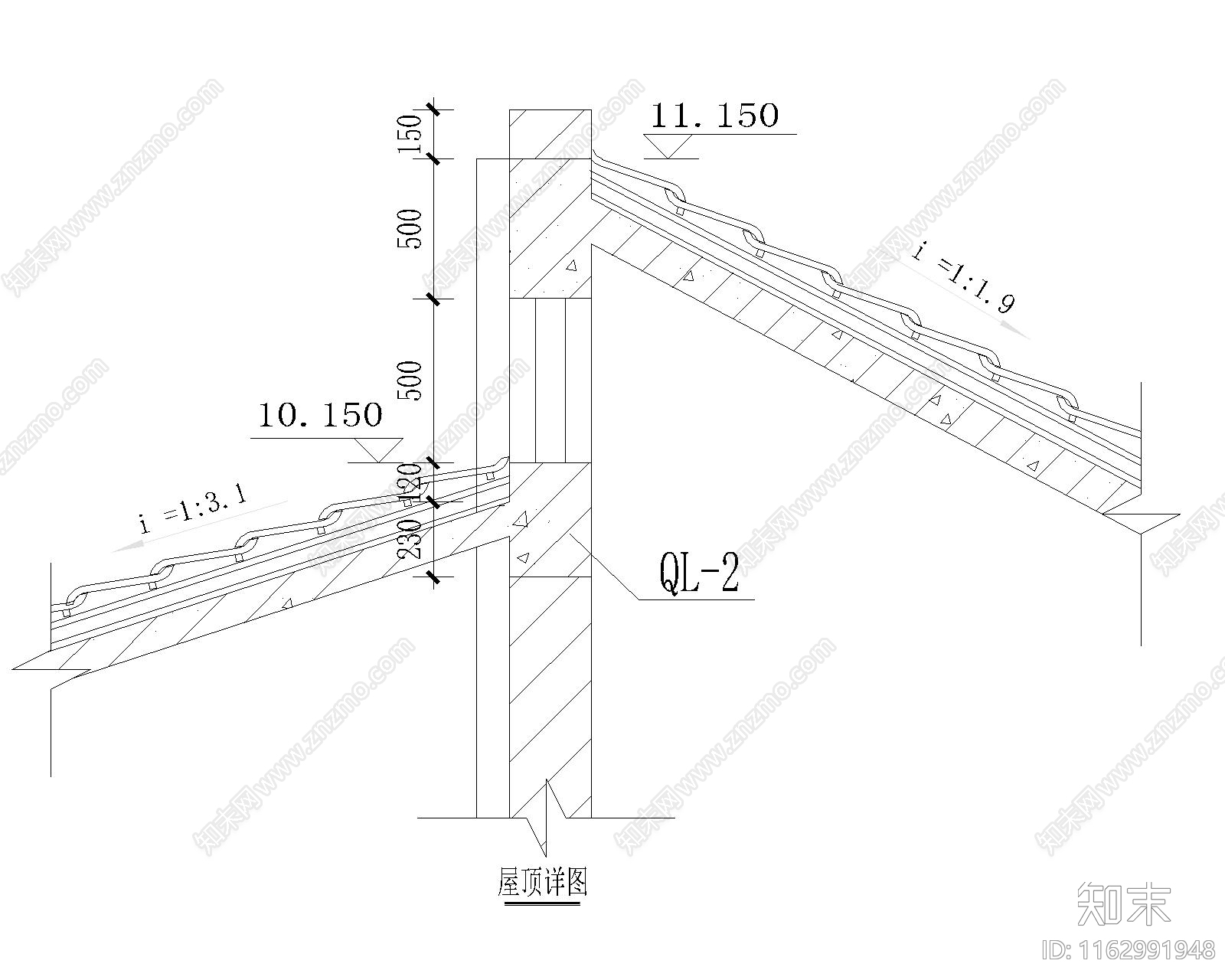 现代新中式吊顶节点cad施工图下载【ID:1162991948】