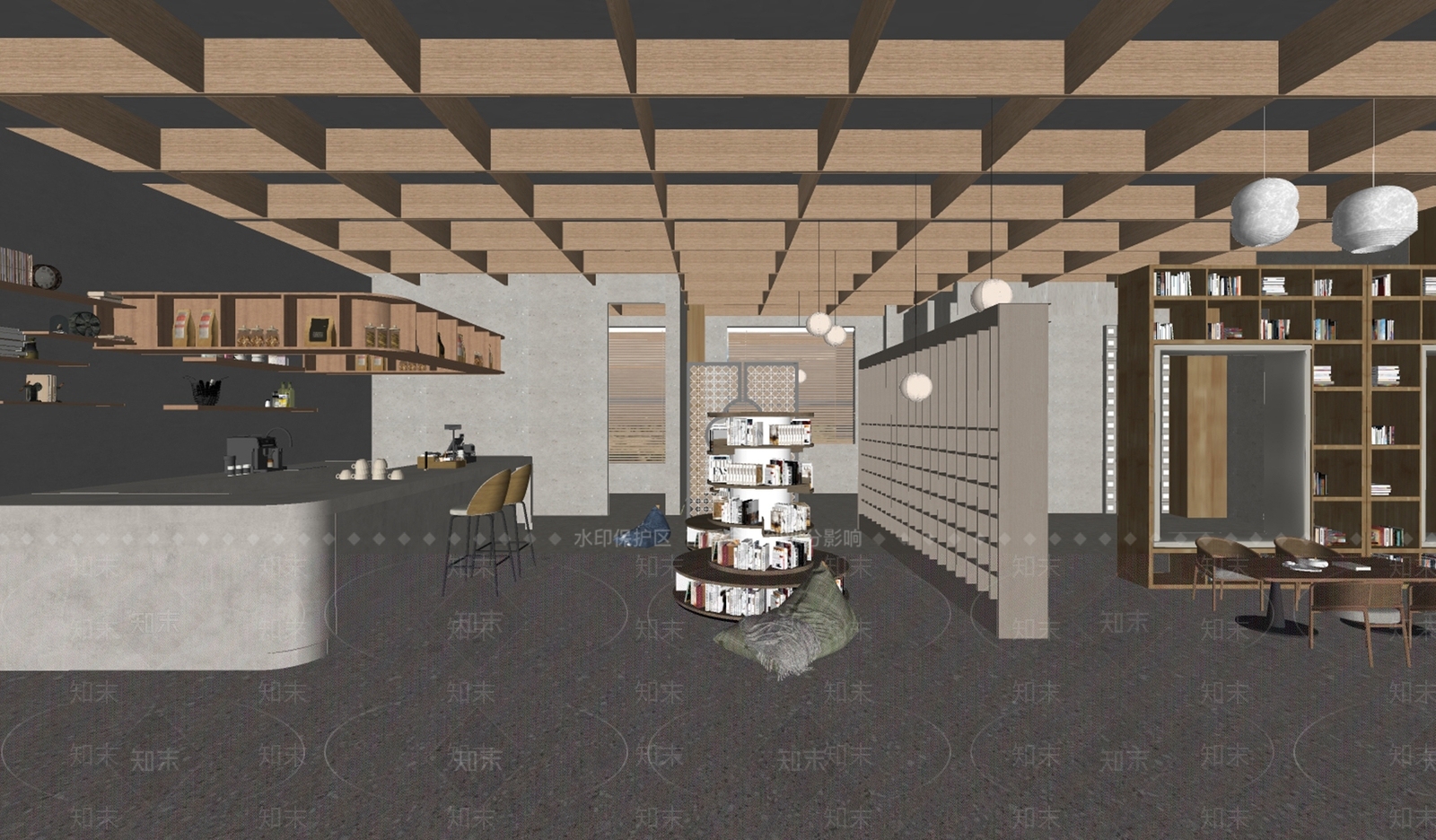 现代图书馆SU模型下载【ID:1163021031】