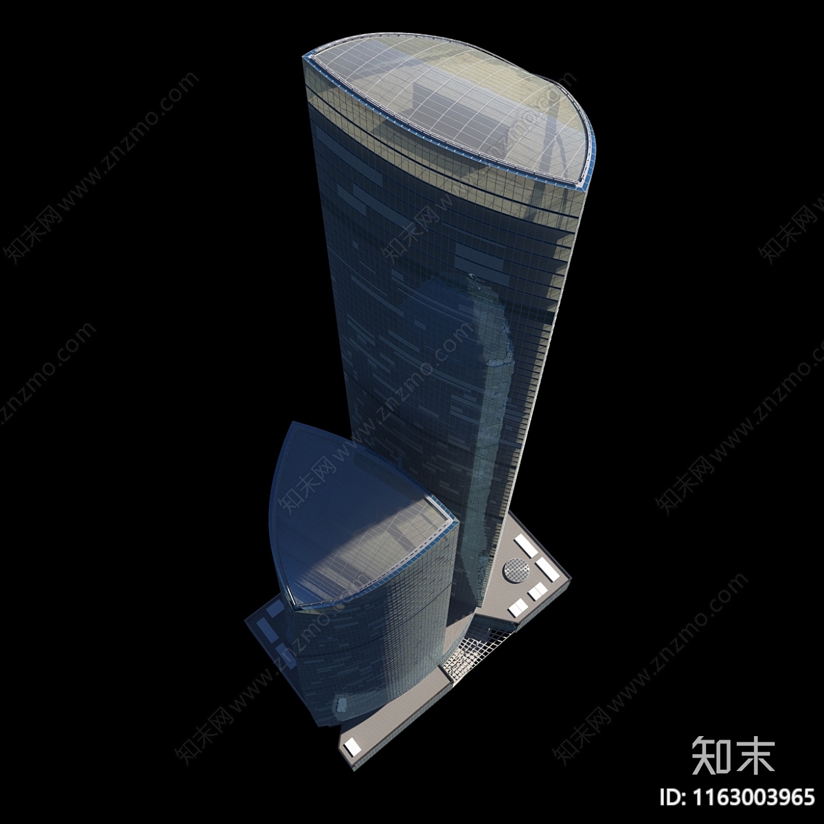 现代商场外观3D模型下载【ID:1163003965】