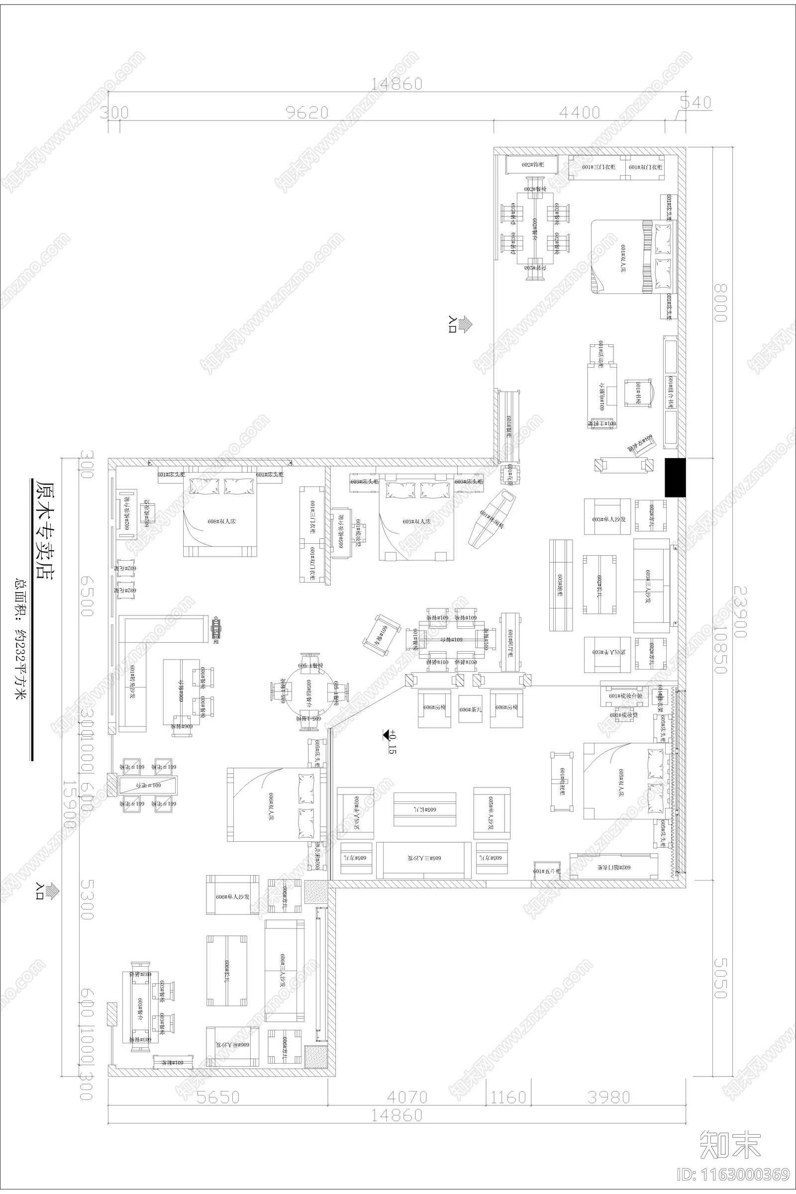 原木其他商业空间cad施工图下载【ID:1163000369】