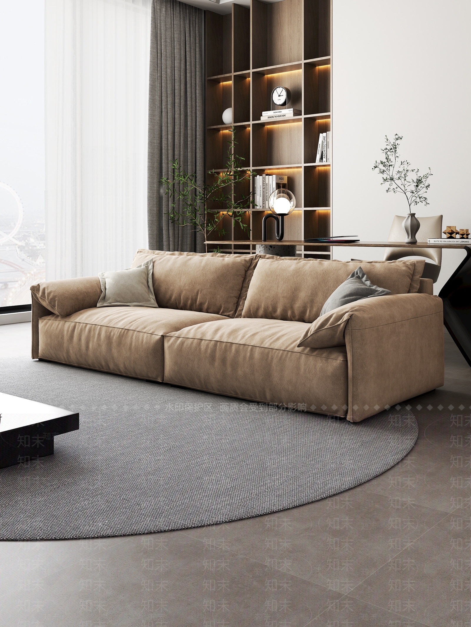 现代日式家居客厅3D模型下载【ID:1163001001】