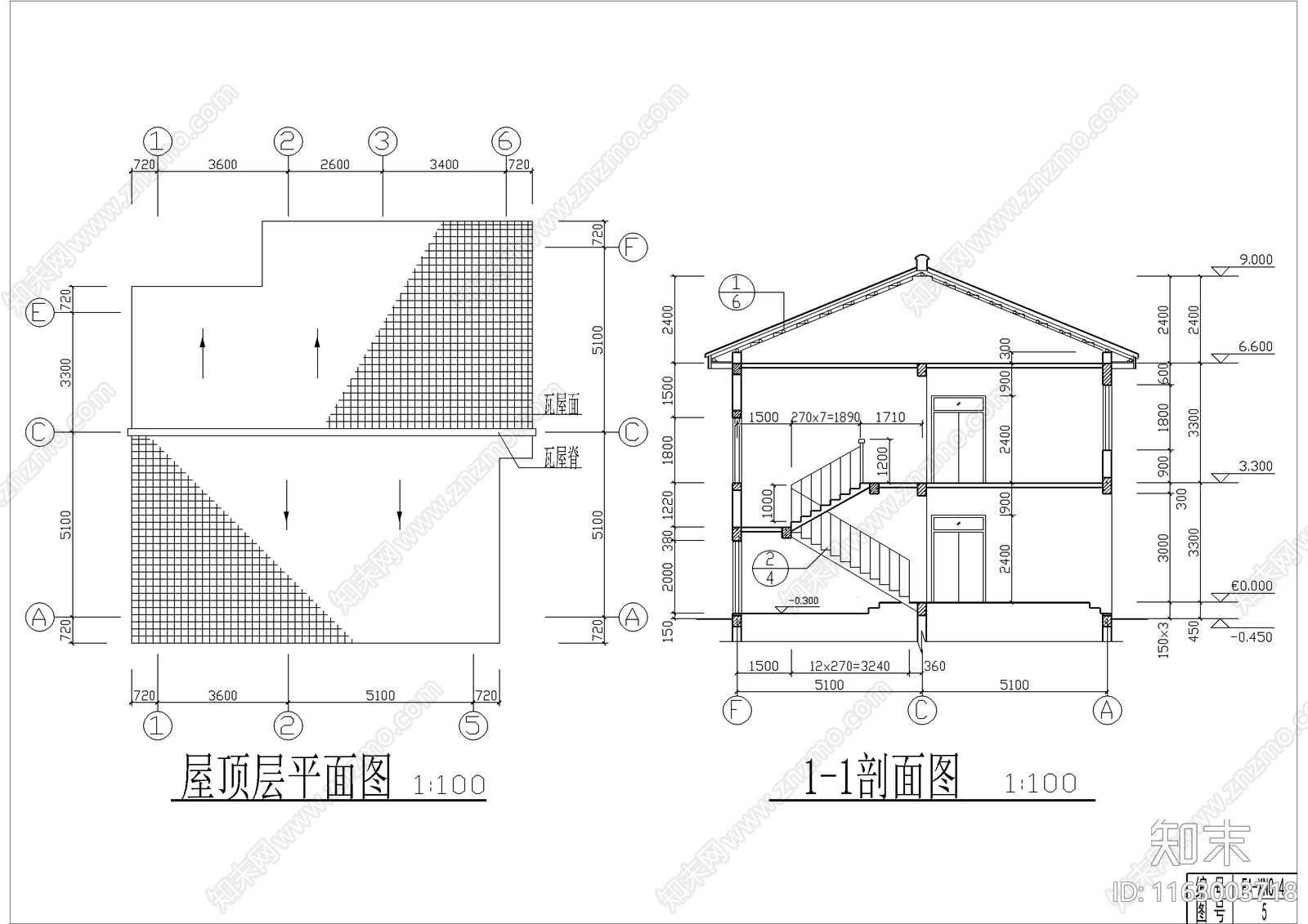 别墅建筑cad施工图下载【ID:1163003718】