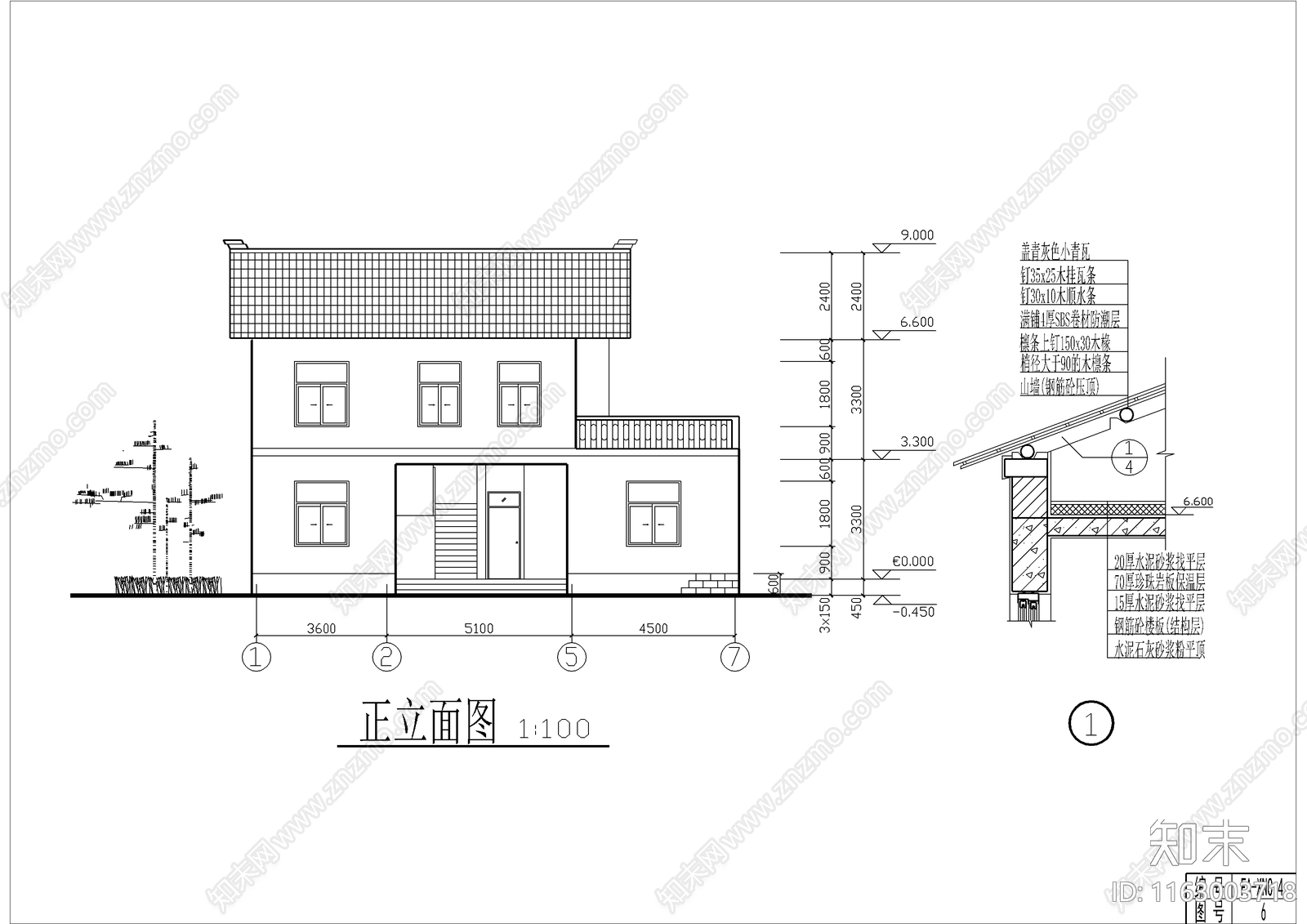 别墅建筑cad施工图下载【ID:1163003718】