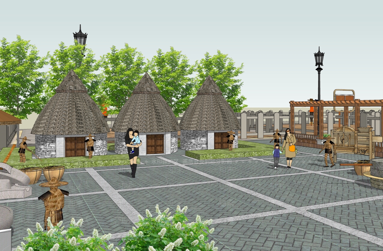 现代乡村公园SU模型下载【ID:1163004422】