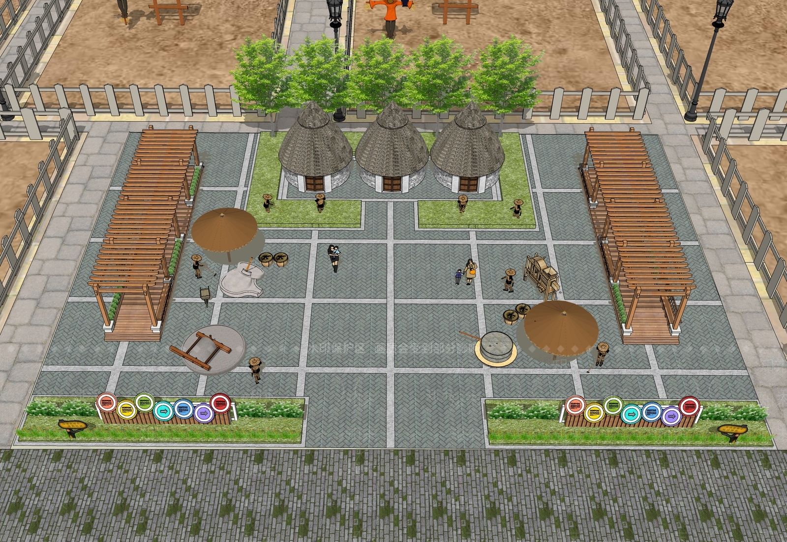 现代乡村公园SU模型下载【ID:1163004422】