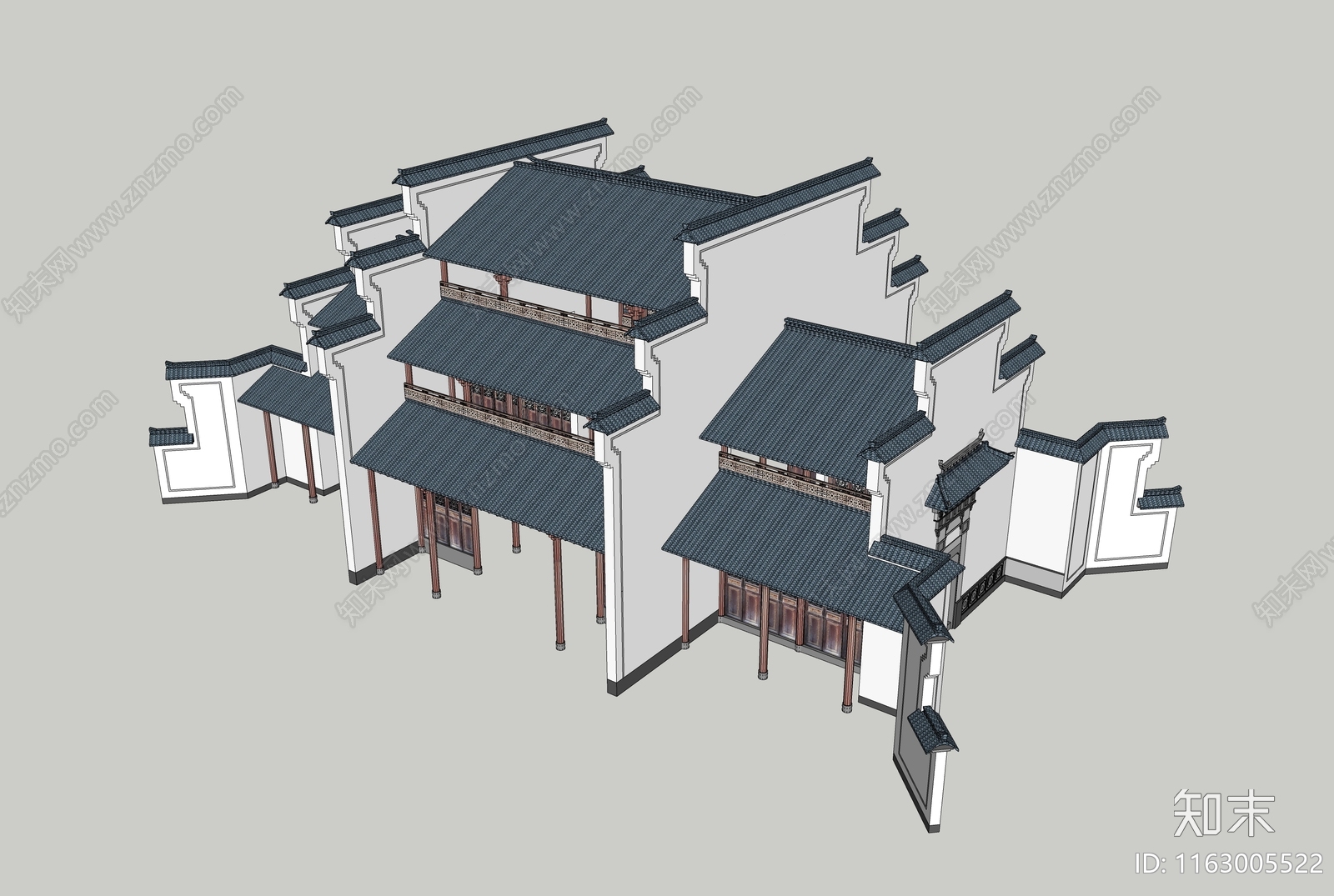 中式复古其他商业建筑SU模型下载【ID:1163005522】