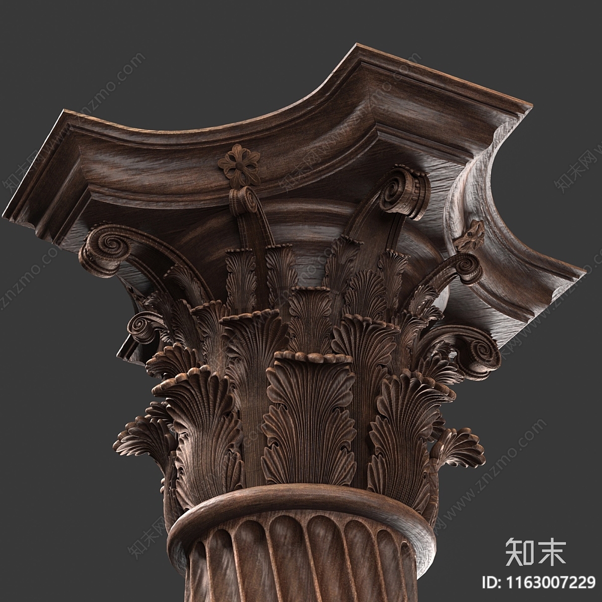 欧式复古柱子3D模型下载【ID:1163007229】