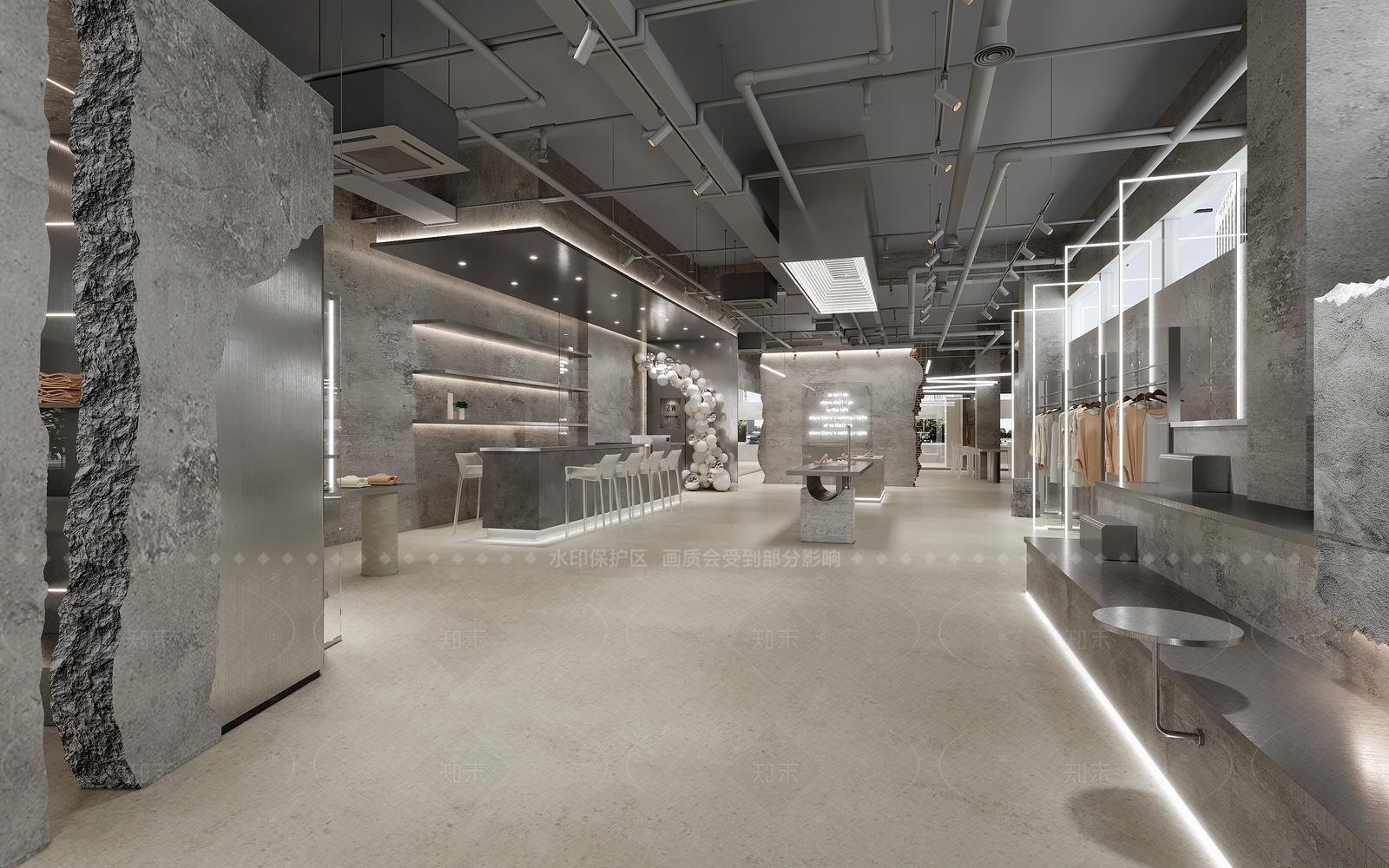 现代轻奢服装店3D模型下载【ID:1163008148】