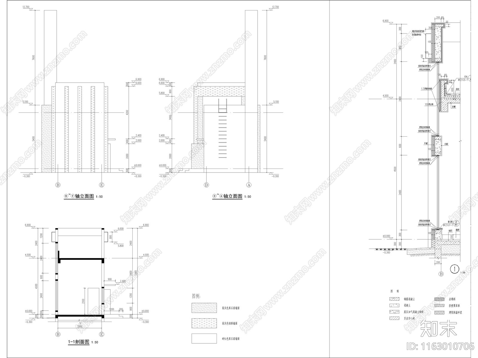 现代学校建筑cad施工图下载【ID:1163010706】