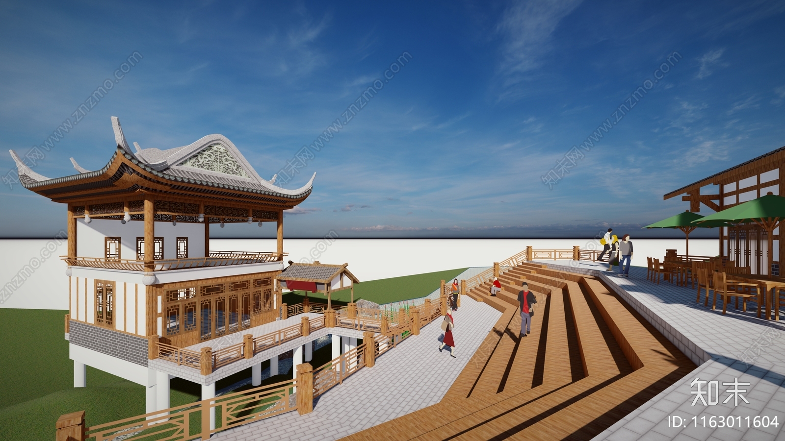 中式复古其他商业建筑SU模型下载【ID:1163011604】