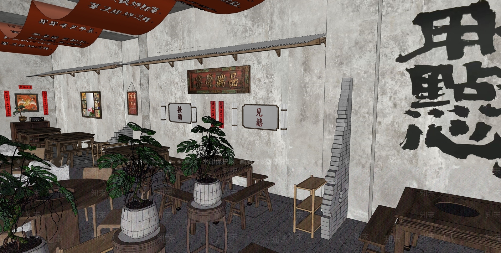 现代其他店铺SU模型下载【ID:1163014325】