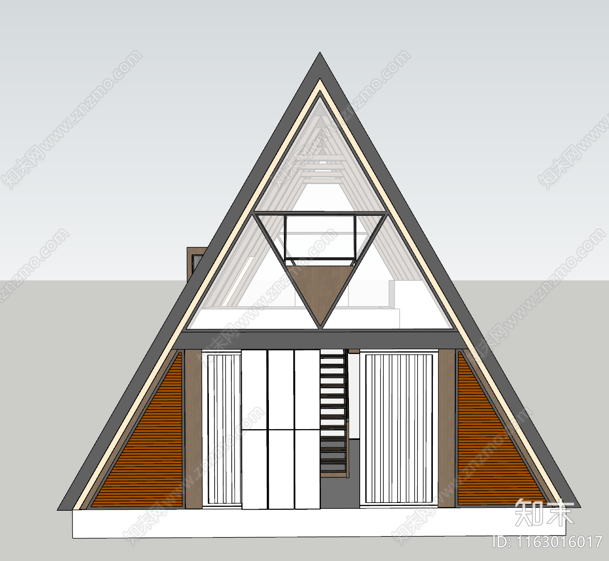 现代原木木屋SU模型下载【ID:1163016017】