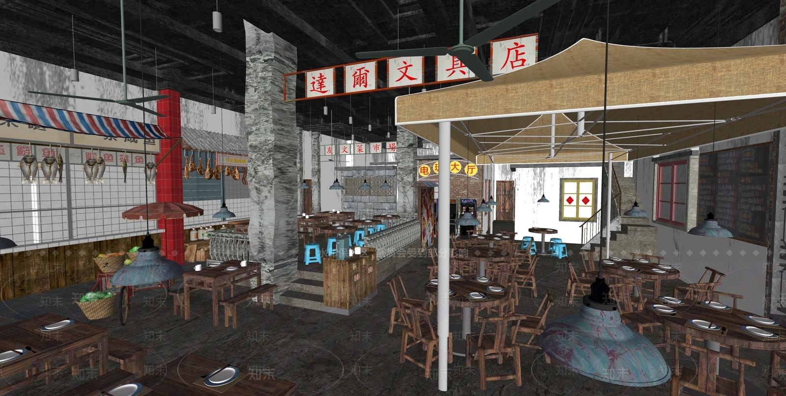 现代其他店铺SU模型下载【ID:1163015103】