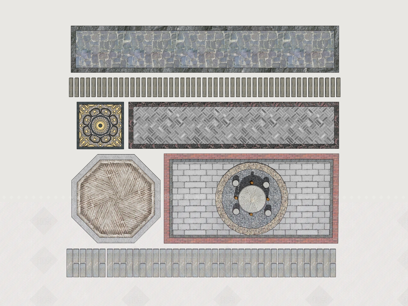 中式铺装SU模型下载【ID:1163018240】