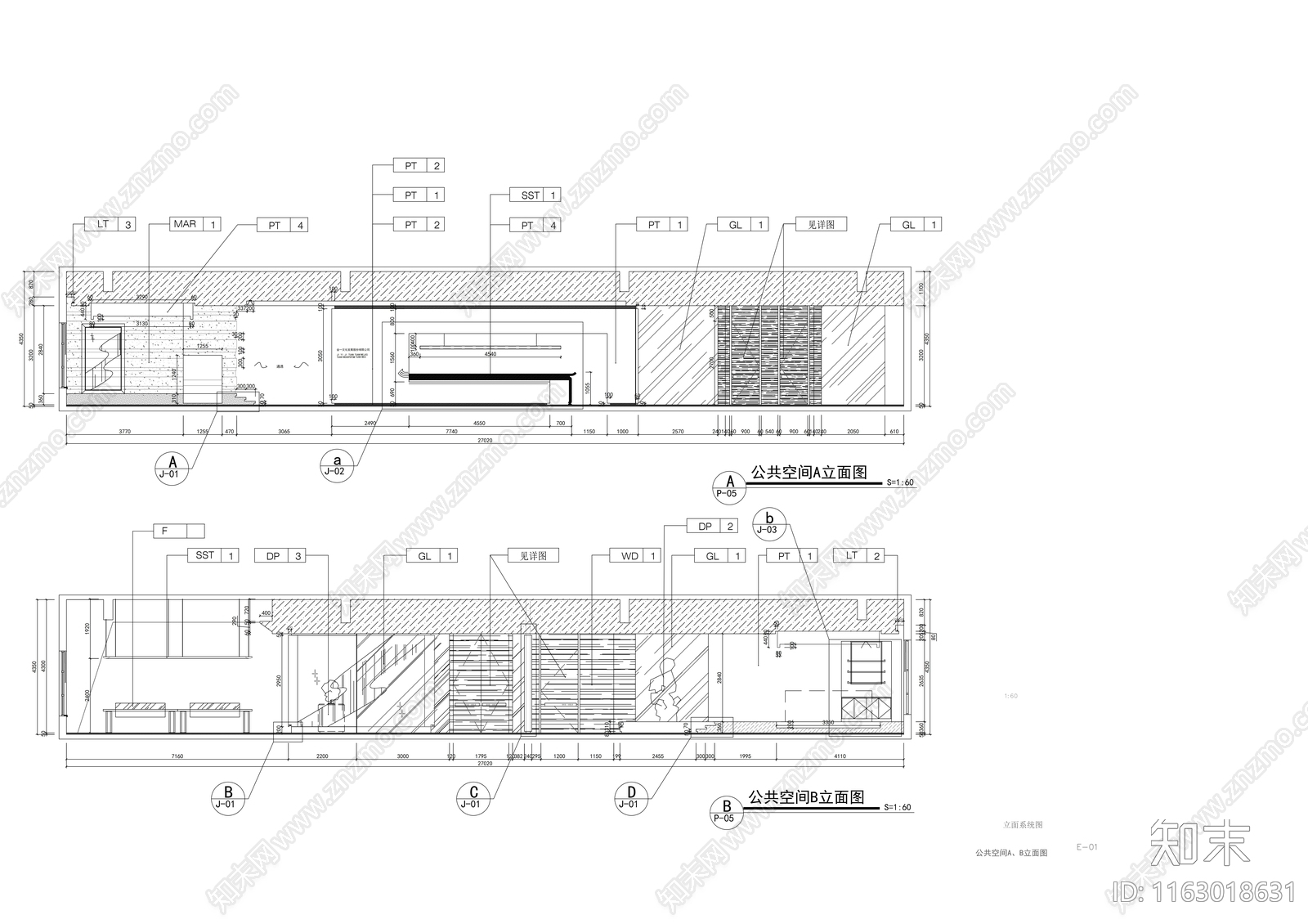 现代整体办公空间cad施工图下载【ID:1163018631】