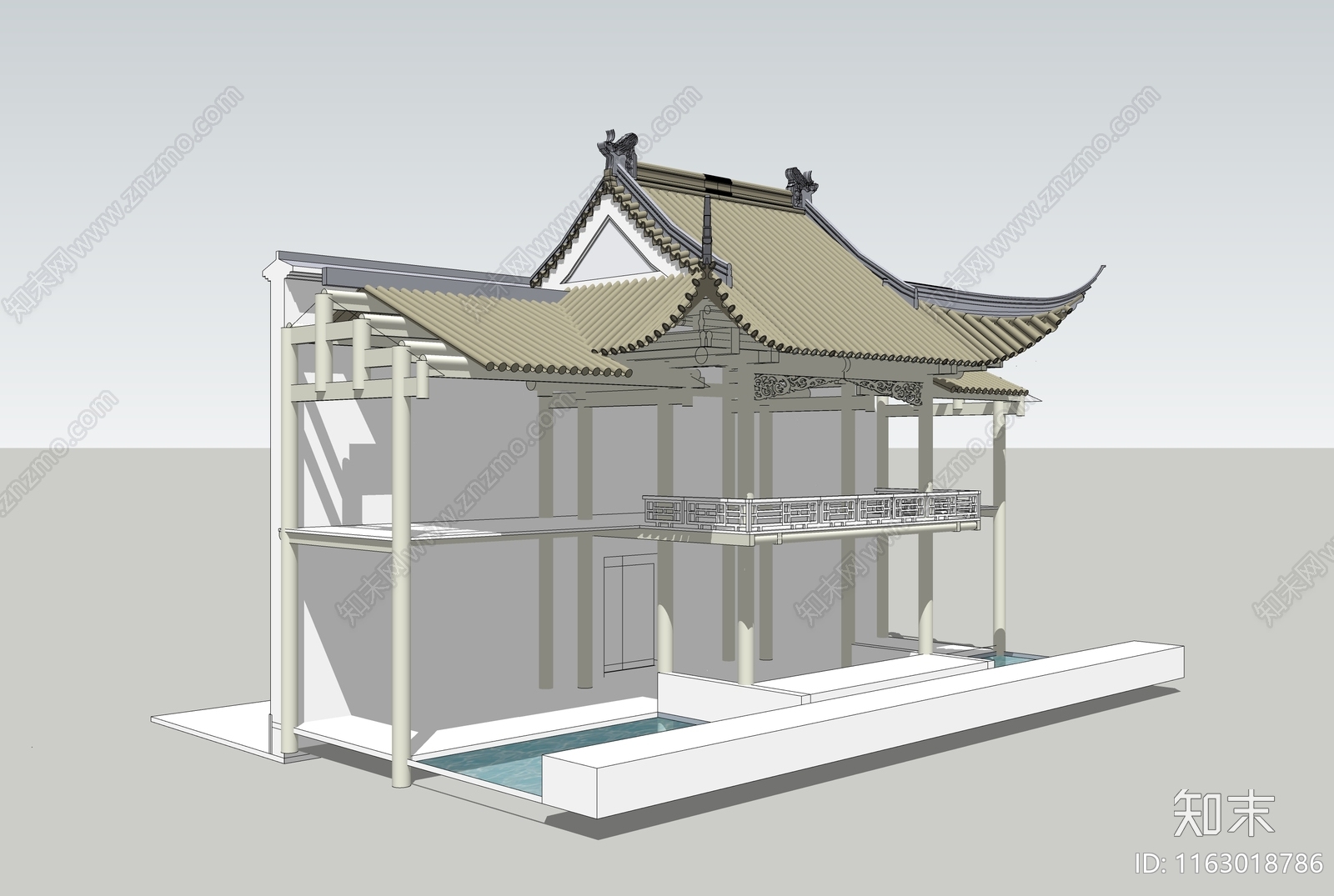 中式复古其他商业建筑SU模型下载【ID:1163018786】