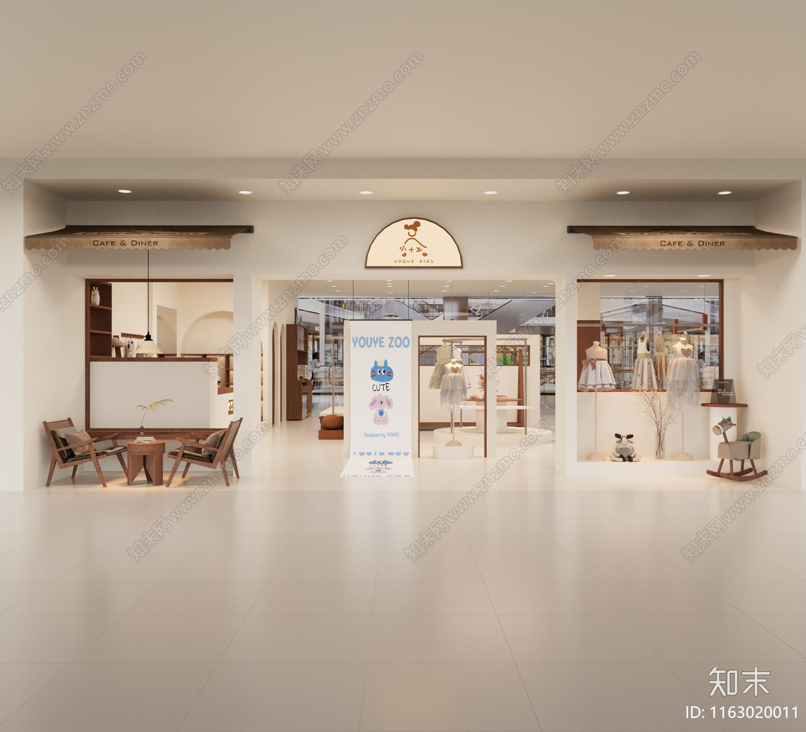 现代法式服装店3D模型下载【ID:1163020011】