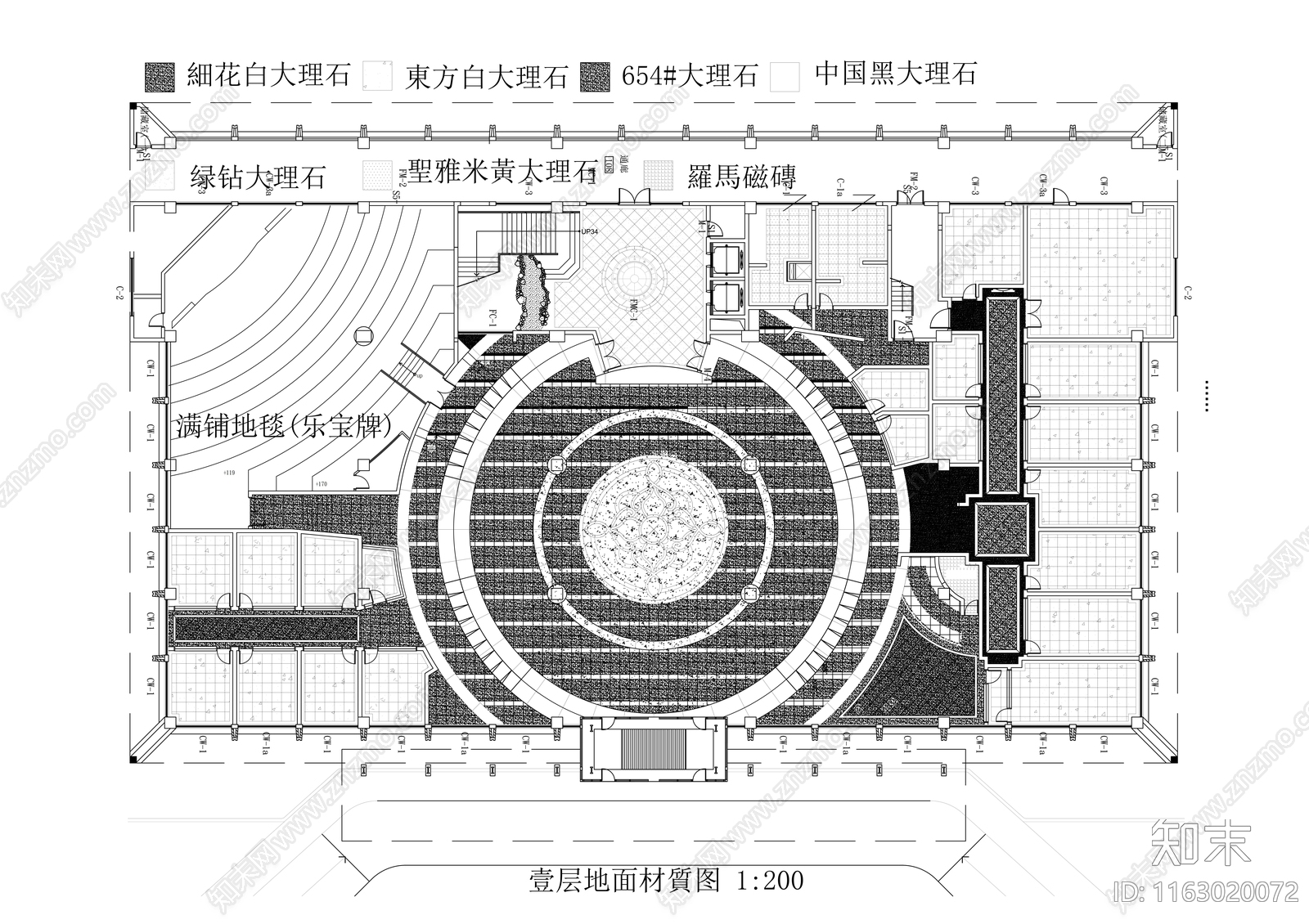 现代大厅cad施工图下载【ID:1163020072】