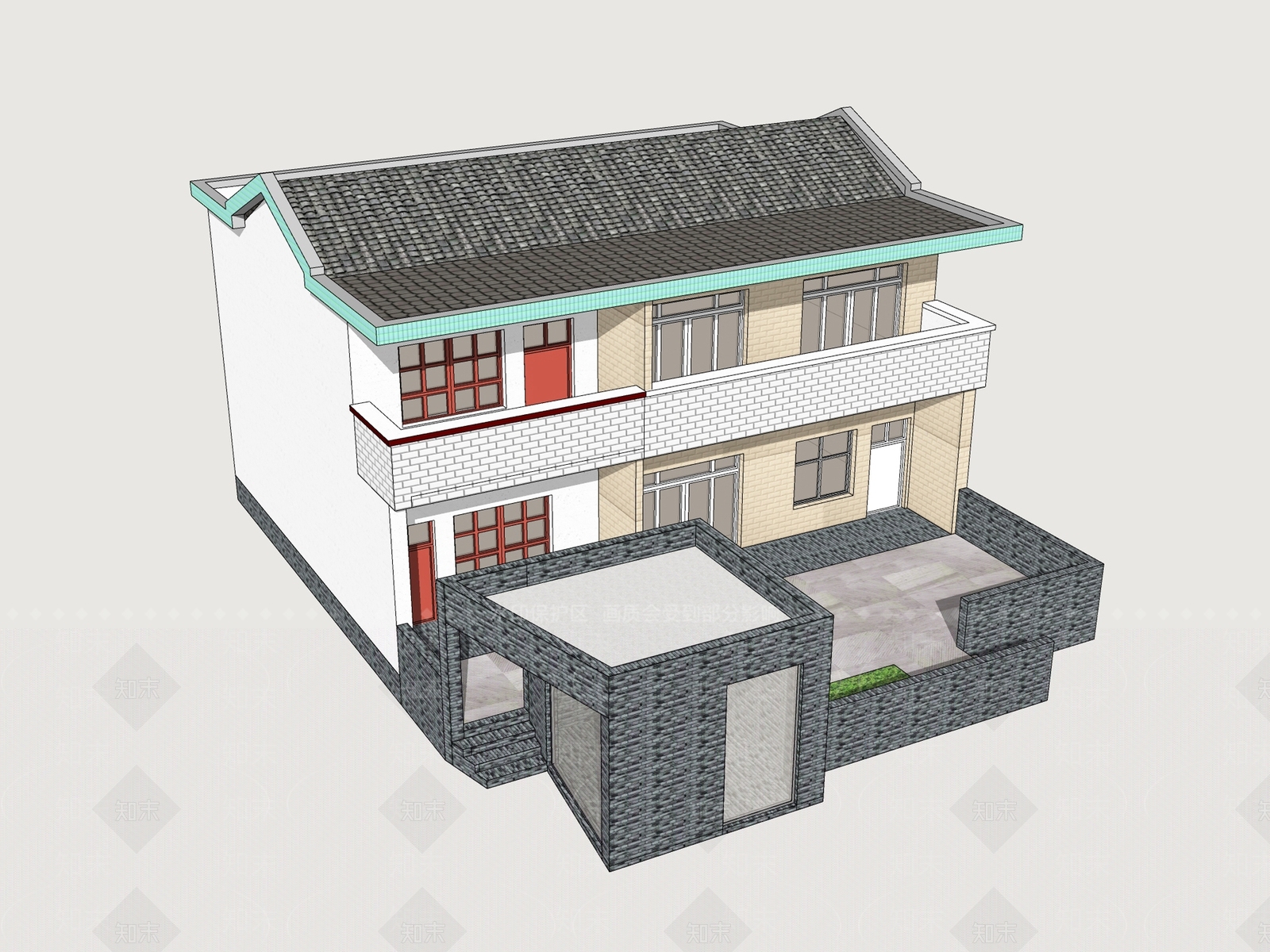 现代乡村民房SU模型下载【ID:1163020323】