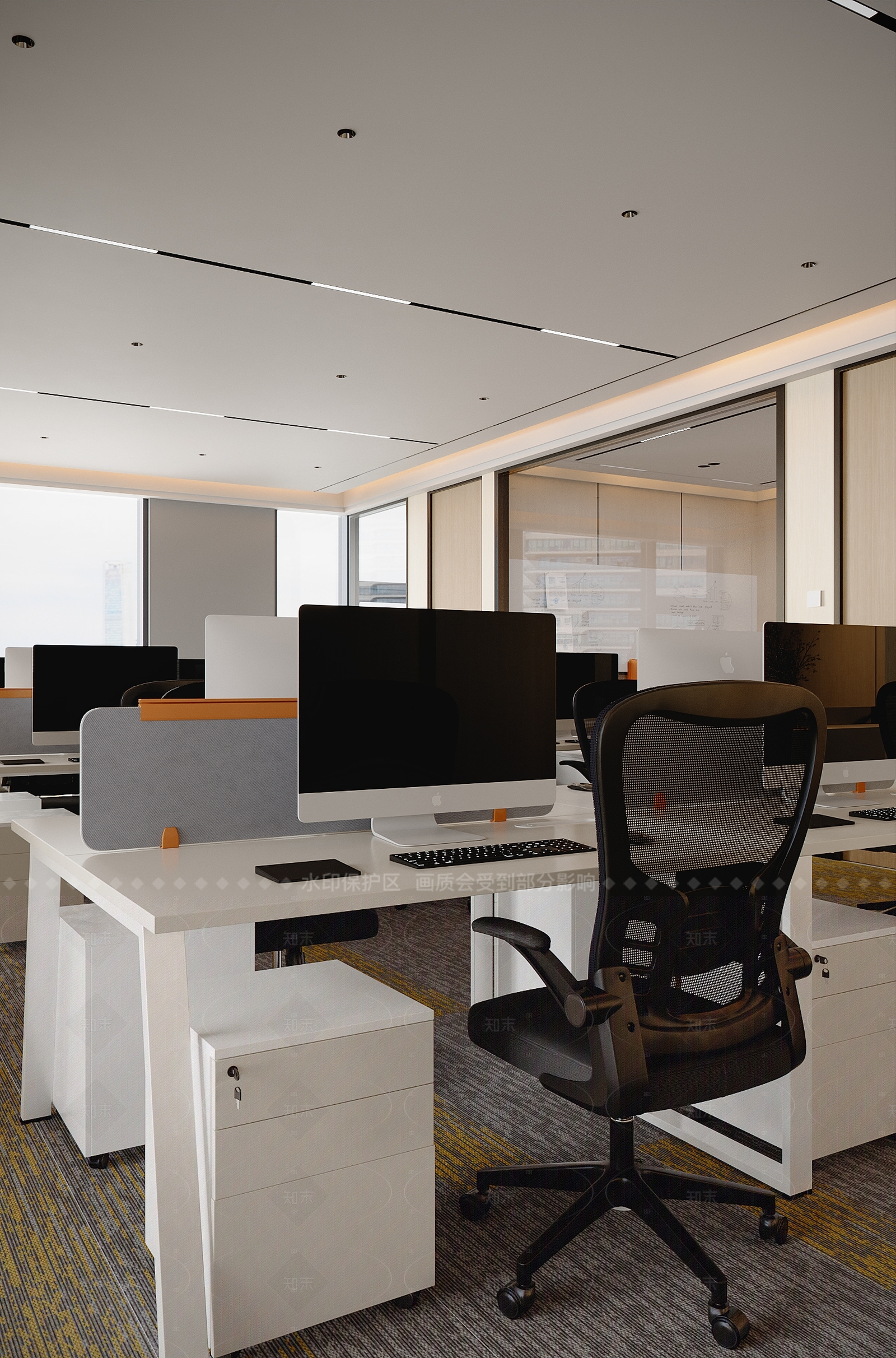 现代办公区3D模型下载【ID:1214620421】