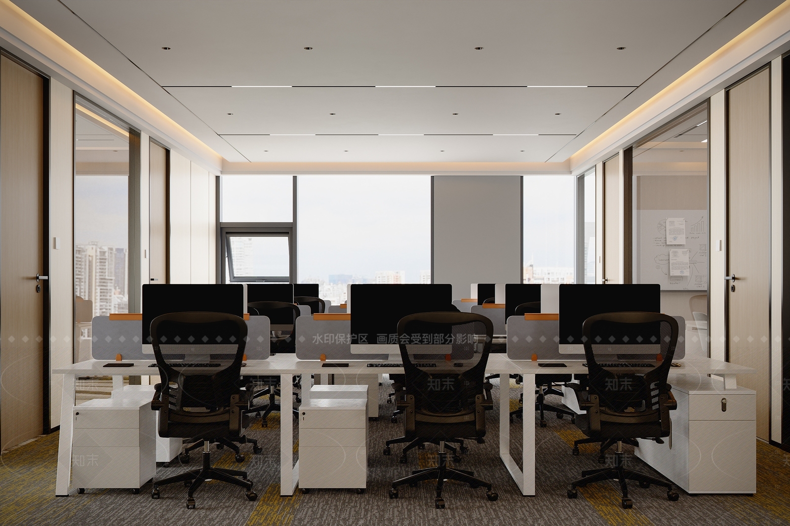 现代办公区3D模型下载【ID:1214620421】